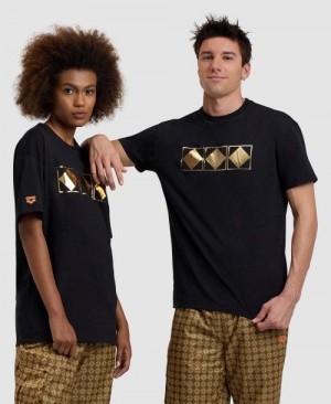 Arena 50th Anniversary Gold T-shirt Black | 795248-ZFM