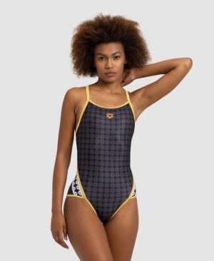 Arena 50th Superfly Back One Piece Black Multicolor / Gold | 783421-IGR