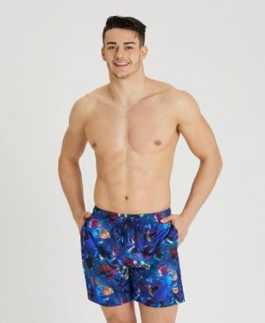 Arena Allover Print Beach Boxer Black Multicolor | 512460-PIY