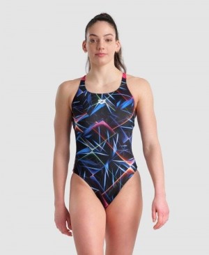 Arena Allover Pro Back One Piece Black / Multicolor / Rose | 720589-RZI