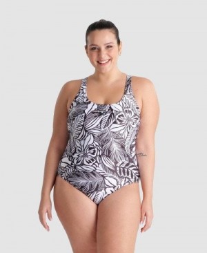 Arena Allover Pro Back Plus One Piece Black Multicolor | 648531-OCH