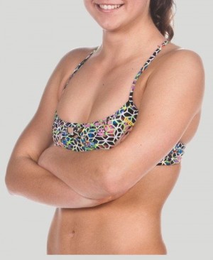 Arena Be Top (Bandeau Top) Black Multicolor / Yellow | 317689-PDV