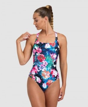 Arena Flower Control Back One Piece Black / Black Multicolor | 674953-XSR