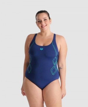 Arena Graphic V Back Plus One Piece Navy | 157406-PXO