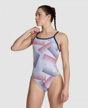 Arena Halftone Challenge Back One Piece Multicolor | 562748-ETV