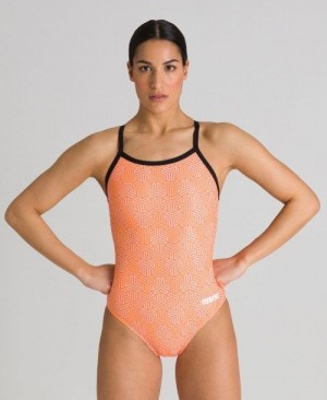 Arena Kikko Light Drop Back One Piece Black / Multicolor Orange | 451387-EIU