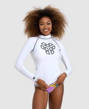 Arena Long Sleeve Rash Guard White / Black | 986357-KSQ