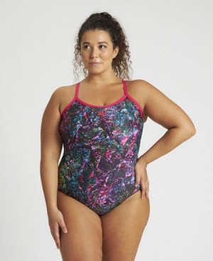 Arena Mountains Texture Light Drop Back One Piece Plus Rose / Multicolor | 457162-CGY