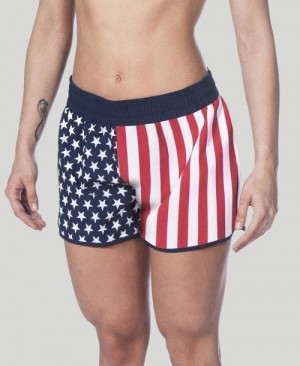 Arena Official Usa Swimming National Team Flag Print Short Multicolor | 429387-YPL