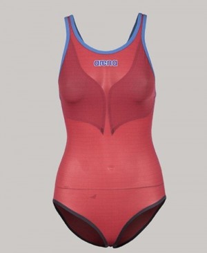 Arena Powerskin Carbon Duo Top - Open Back Navy / Red / White | 309526-MRP