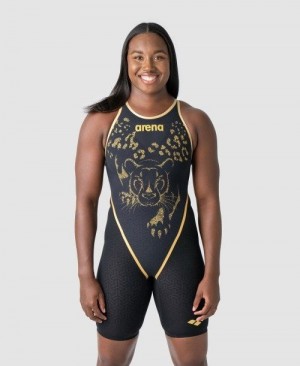 Arena Powerskin Carbon Glide Limited Edition Simone Manuel Closed Back Dark Grey | 462931-XHJ