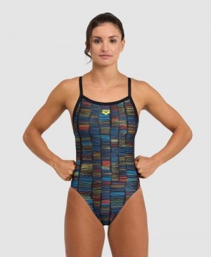 Arena Slow Motion Xcross Back One Piece Black / Turquoise Multicolor | 714860-KUS