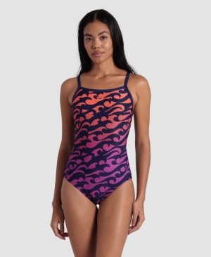 Arena Surfs Up Light Drop Back Swimsuit Multicolor | 327059-GML