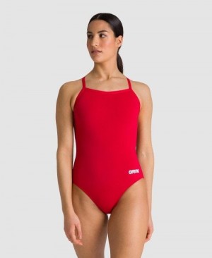 Arena Team Light Drop Back One Piece Red / White | 259613-WAP