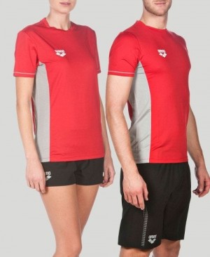 Arena Team Line Tech Short Sleeve Tee Red | 653940-ZKY