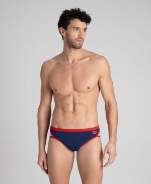 Arena Team Stripe Brief Navy / Red | 278413-UNJ