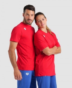 Arena Team T-shirt Panel Red | 509842-ZKT