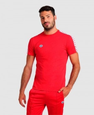 Arena Team Us T-shirt Red / White / Red | 593487-JOB