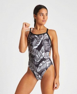 Arena Tropicals Challenge Back One Piece Black / Black Multicolor | 032849-QHA