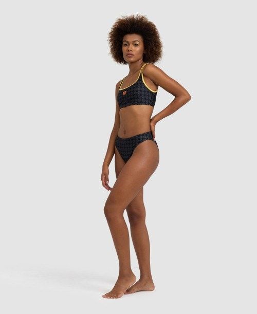 Arena 50th Anniversary Bikini Bralette Black Multicolor / Gold | 429687-EQM