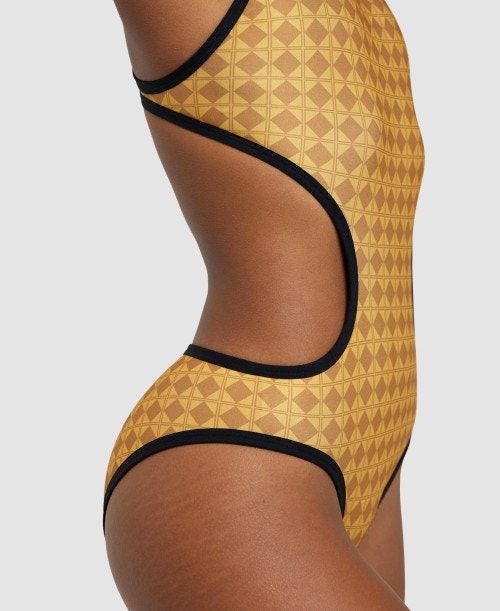 Arena 50th Anniversary Tech Back One Piece Gold Multicolor / Black | 937840-ZSU