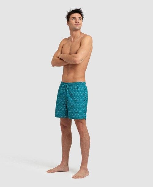 Arena Allover Beach Boxer Green | 986752-SKA