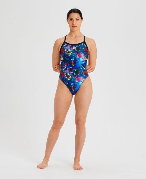 Arena Allover Challenge Back One Piece Black / Multicolor | 958120-KRD