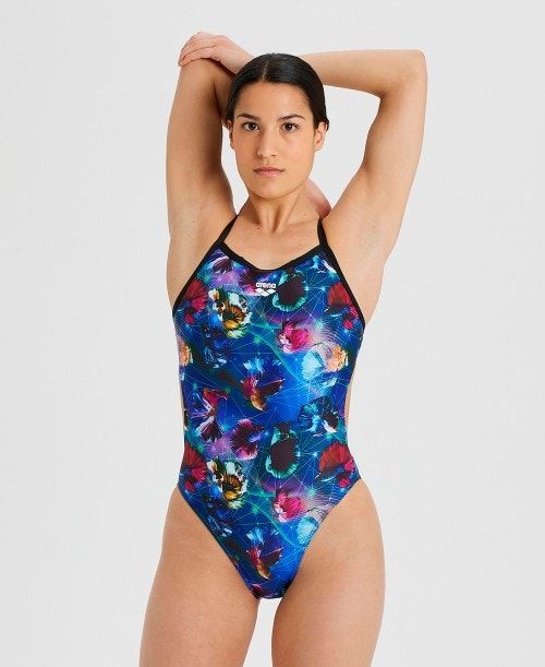 Arena Allover Challenge Back One Piece Black / Multicolor | 958120-KRD