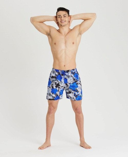 Arena Allover Print Beach Boxer Blue Multicolor | 708962-KGA