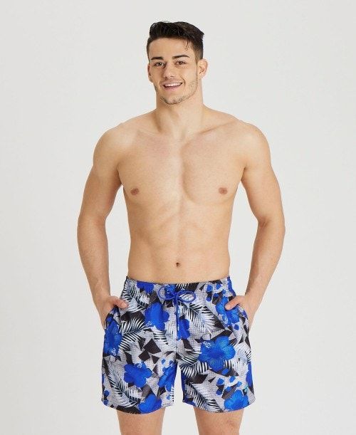 Arena Allover Print Beach Boxer Blue Multicolor | 708962-KGA