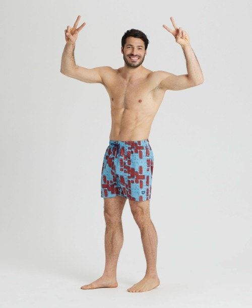 Arena Allover Print Beach Boxer Red Multicolor | 834691-IYJ