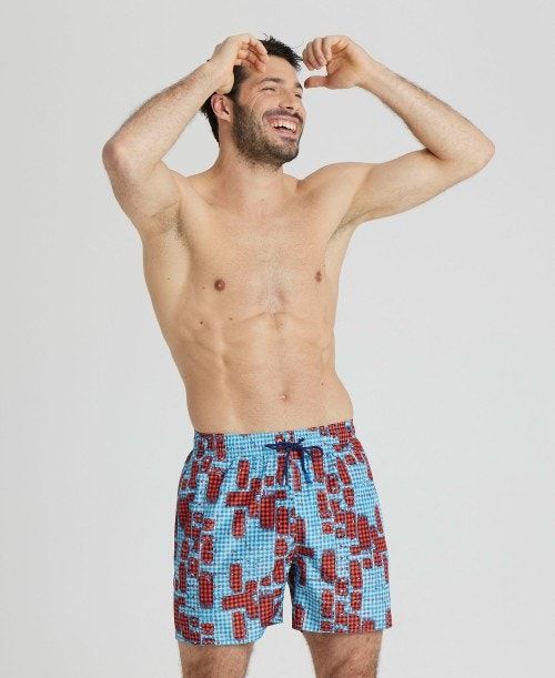 Arena Allover Print Beach Boxer Red Multicolor | 834691-IYJ