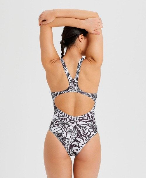 Arena Allover Print Pro Back One Piece Black Multicolor | 412750-PHL