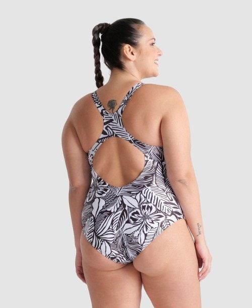 Arena Allover Pro Back Plus One Piece Black Multicolor | 648531-OCH