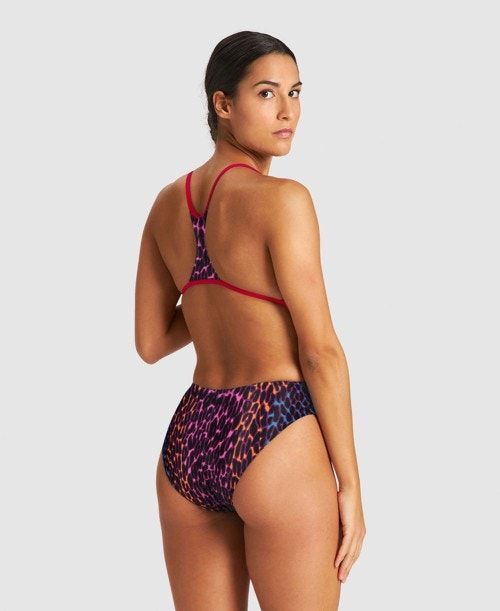 Arena Animal Stripe Booster Back One Piece Rose / Multicolor | 267430-UPM