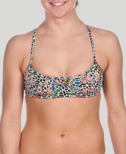 Arena Be Top (Bandeau Top) Black Multicolor / Yellow | 317689-PDV