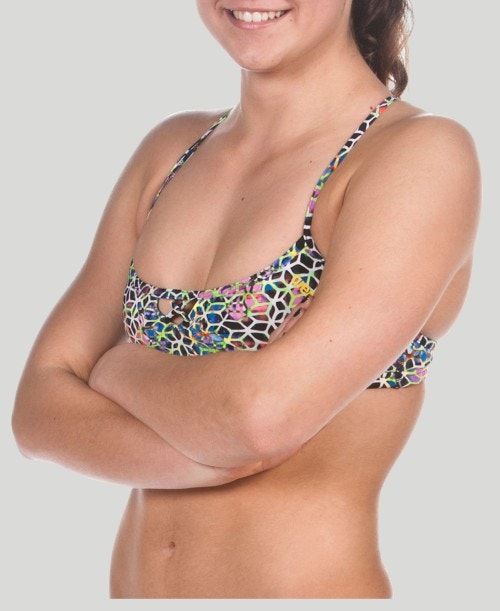 Arena Be Top (Bandeau Top) Black Multicolor / Yellow | 317689-PDV