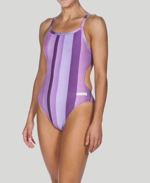 Arena Blended Stripe Challenge Back - Maxlife Purple | 345928-TXK