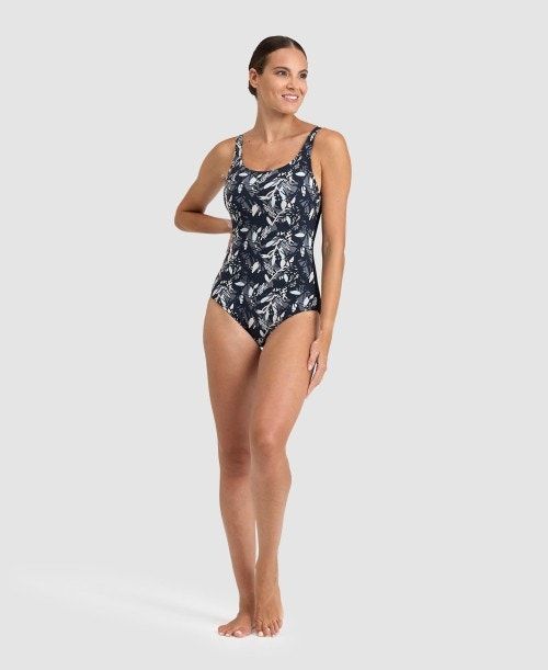 Arena Bodylift Francy Wing Back One Piece Black / White Multicolor | 576849-STX