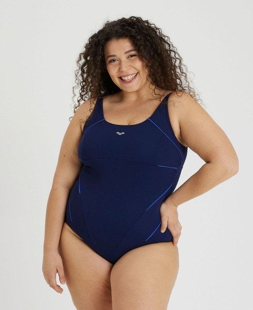 Arena Bodylift Jewel Swimsuit Plus Navy / Light Blue | 374609-CUD