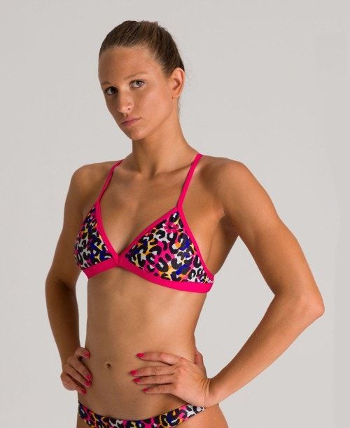 Arena Cheeta Heat Tie Back Top Rose / Multicolor | 970426-LMX