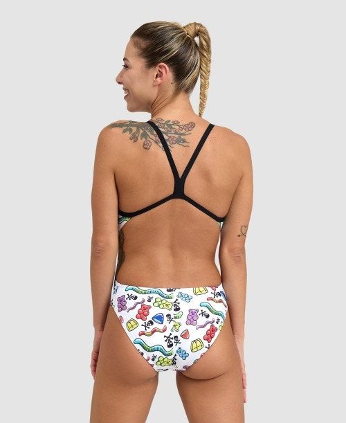 Arena Crazy Challenge Back One Piece Black / White Multicolor | 160782-ITU