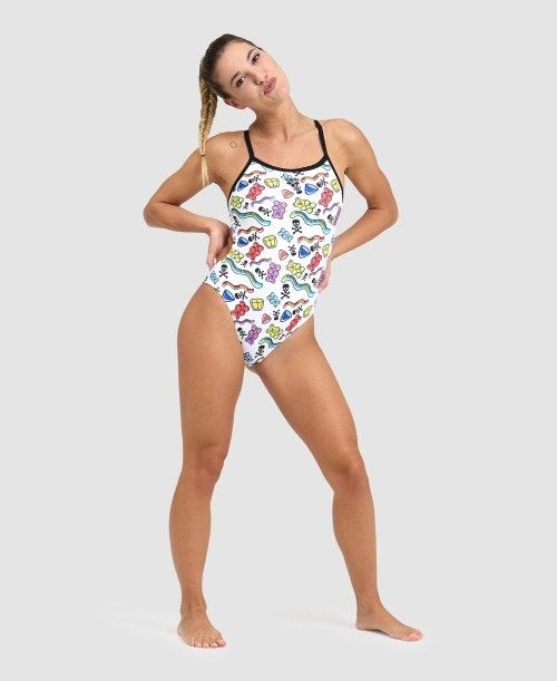 Arena Crazy Challenge Back One Piece Black / White Multicolor | 160782-ITU