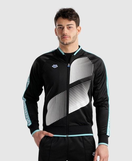 Arena Diamonds Relax Iv Jacket Black / White / Blue | 453917-RZV