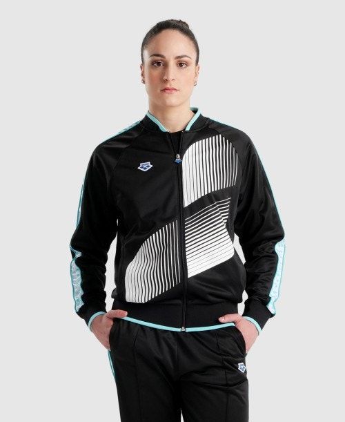 Arena Diamonds Relax Iv Jacket Black / White / Blue | 453917-RZV