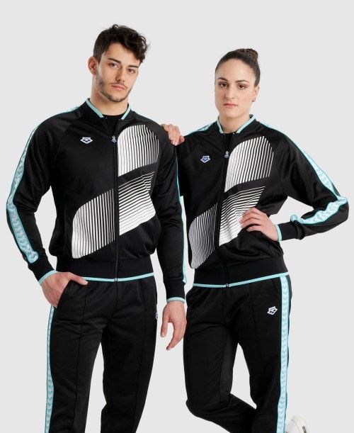 Arena Diamonds Relax Iv Jacket Black / White / Blue | 453917-RZV