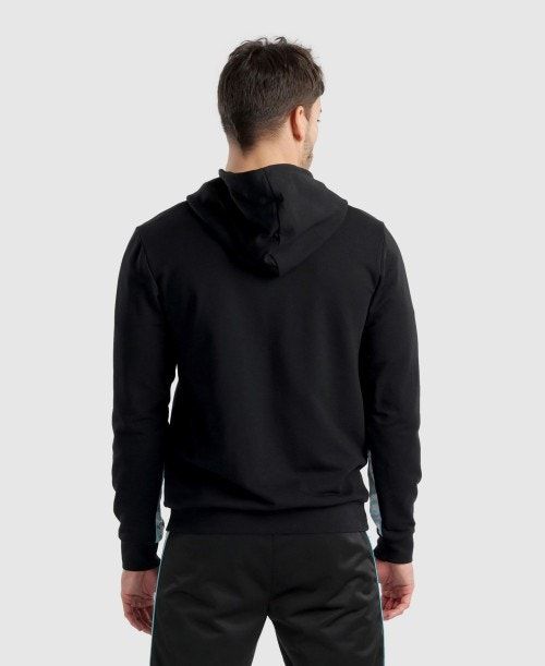 Arena Diamonds Solid Hoodie Black / White / Blue | 102653-TFV