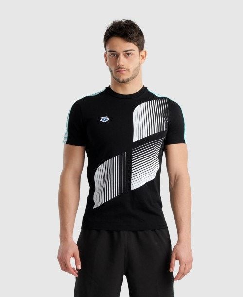 Arena Diamonds T-shirt Black / White / Blue | 973148-HJZ