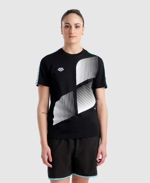 Arena Diamonds T-shirt Black / White / Blue | 973148-HJZ