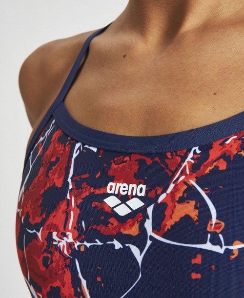 Arena Earth Texture Challenge Back One Piece Navy / Red Multicolor | 950642-YGH